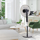 HOMCOM ABS Free-Standing Oscillating Timer Fan w/ Remote Black