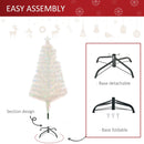 HOMCOM 4ft White Pre-Lit  Artificial Christmas Tree