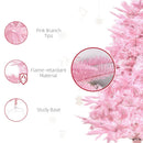 4FT Pop-up Artificial Christmas Tree Holiday Xmas Holiday Tree Decoration with Automatic Open for Home Party, Pink w/
