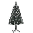 Dark Green 4ft Artificial Snow Dipped Christmas Tree Xmas Pencil Tree Holiday Home Indoor Decoration with Foldable Feet White Berries