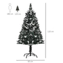 Dark Green 4ft Artificial Snow Dipped Christmas Tree Xmas Pencil Tree Holiday Home Indoor Decoration with Foldable Feet White Berries