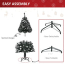 Dark Green 4ft Artificial Snow Dipped Christmas Tree Xmas Pencil Tree Holiday Home Indoor Decoration with Foldable Feet White Berries