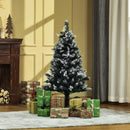Dark Green 4ft Artificial Snow Dipped Christmas Tree Xmas Pencil Tree Holiday Home Indoor Decoration with Foldable Feet White Berries