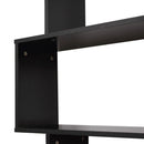 6 Shelves Bookshelf Wooden S Shape Storage Display Room Divider Unit Chest Cupboard Cabinet-Black