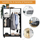 Particle Board Mobile Open Wardrobe on Wheels Black