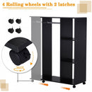 Particle Board Mobile Open Wardrobe on Wheels Black