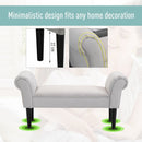 Flannel Upholstered Bed-End Bench Stool Grey