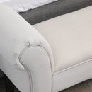 Flannel Upholstered Bed-End Bench Stool Grey