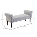 Bed End/Side Chaise Lounge Sofa - Grey