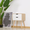 Side Cabinet, 50Wx40D x70H cm-Natural Wood Colour