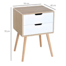 Side Cabinet, 50Wx40D x70H cm-Natural Wood Colour
