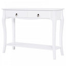 Console Table Storage Display Desk W/ 2 Drawers-Ivory White