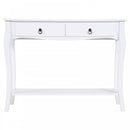 Console Table Storage Display Desk W/ 2 Drawers-Ivory White