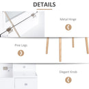 Dressing Table Desk Flip-up Mirror Multi-Purpose Large Space 2 Drawers Modern - White