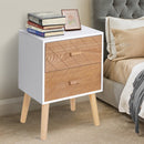 Nordic Style 2 Drawers Side Cabinet,55.5H cm