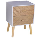 Nordic Style 2 Drawers Side Cabinet,55.5H cm