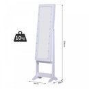 HOMCOM Free Standing LED Mirrored Jewellery Cabinet -  Warm White