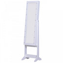 HOMCOM Free Standing LED Mirrored Jewellery Cabinet -  Warm White