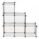 DIY 6 Cube Wire Storage Cabinet Organiser, 111L x 37W x 111Hcm-Black
