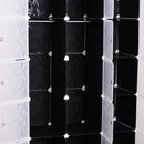 DIY Portable Wardrobe Closet, 111L X 47W X 183Hcm-Black/White