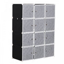 dIY Portable Wardrobe Closet, 111L x 47W x 145Hcm-Black/White