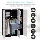 dIY Portable Wardrobe Closet, 111L x 47W x 145Hcm-Black/White