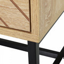 Bedside Table 2 Drawer Unit  Zig Zag Design w/ Black Metal Handles Melamine Finish
