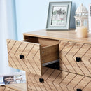 HOMCOM Chest Of 5 Drawers Storage Unit Zig Zag Design w/ Black Metal Handles