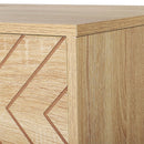 HOMCOM Chest Of 5 Drawers Storage Unit Zig Zag Design w/ Black Metal Handles