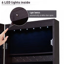 Mirror Jewellery Storage Cabinet w/LED Lights - Walnut