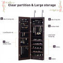 Mirror Jewellery Storage Cabinet w/LED Lights - Walnut