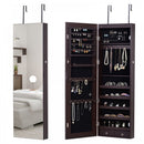 Mirror Jewellery Storage Cabinet w/LED Lights - Walnut