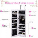 Mirror Jewellery Storage Cabinet w/LED Lights White