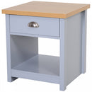 MDF Rustic Single Draw Bedside Table Grey
