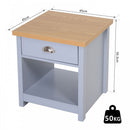 MDF Rustic Single Draw Bedside Table Grey