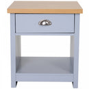 MDF Rustic Single Draw Bedside Table Grey