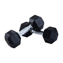Rubber Dumbbell Sports Hex Weights Sets Home Gym Fitness Hexagonal Dumbbells Kit Weight Lifting Exercise (2 x 8kg) 2x8kg Ergo Workout Pair