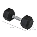 Rubber Dumbbell Sports Hex Weights Sets Home Gym Fitness Hexagonal Dumbbells Kit Weight Lifting Exercise (2 x 8kg) 2x8kg Ergo Workout Pair