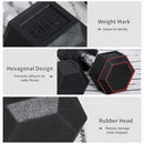 Rubber Dumbbell Sports Hex Weights Sets Home Gym Fitness Hexagonal Dumbbells Kit Weight Lifting Exercise (2 x 8kg) 2x8kg Ergo Workout Pair