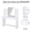 Particle Board Bedroom Dressing Table w/ Shelves White