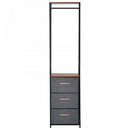 HOMCOM Coat Rack with 3 Drawers Storage Rack with Steel Frame for Bedroom Hallway Home Furniture Grey