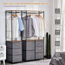 Freestanding Clothes Hanger Storage Unit for Bedroom Hallway Home Furniture Organisation - Black/Brown