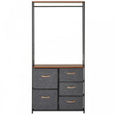 Freestanding Clothes Hanger Storage Unit for Bedroom Hallway Home Furniture Organisation - Black/Brown