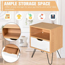 Particle Board Duo-Compartment Bedside Table Brown/White