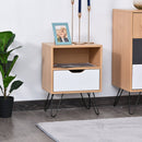 Particle Board Duo-Compartment Bedside Table Brown/White