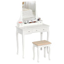 MDF 5-Drawer Dressing Table w/ Stool White