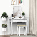 MDF 5-Drawer Dressing Table w/ Stool White