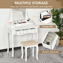 MDF 5-Drawer Dressing Table w/ Stool White
