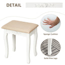 MDF 5-Drawer Dressing Table w/ Stool White
