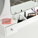 MDF 5-Drawer Dressing Table w/ Stool White